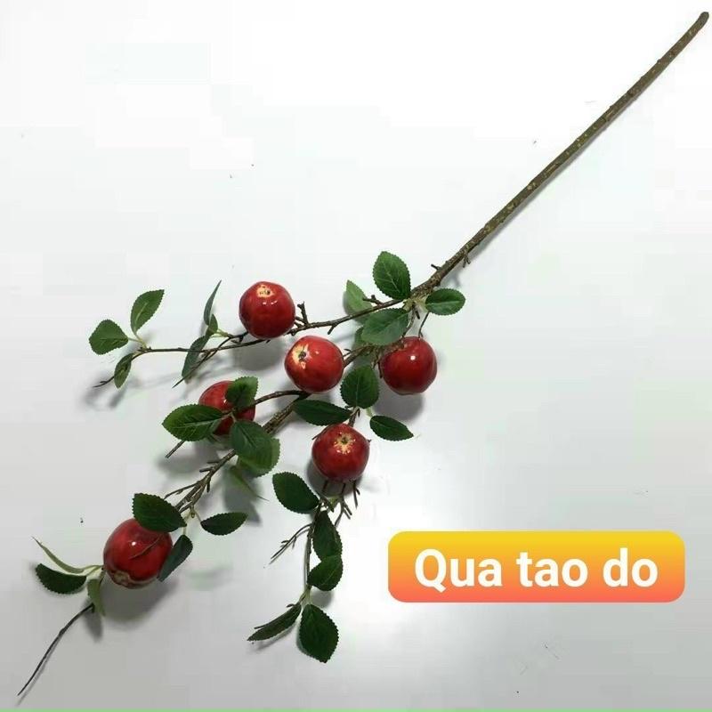 Cành quả táo đỏ 6-7 quả trang trí siêu đẹp-Cành quả giả