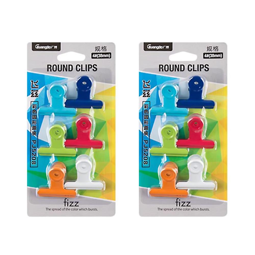 Youpin Fizz Color Round Tickets Plastic Metal Clip Size Six Color Mixed Portable Business Office Study Stationery