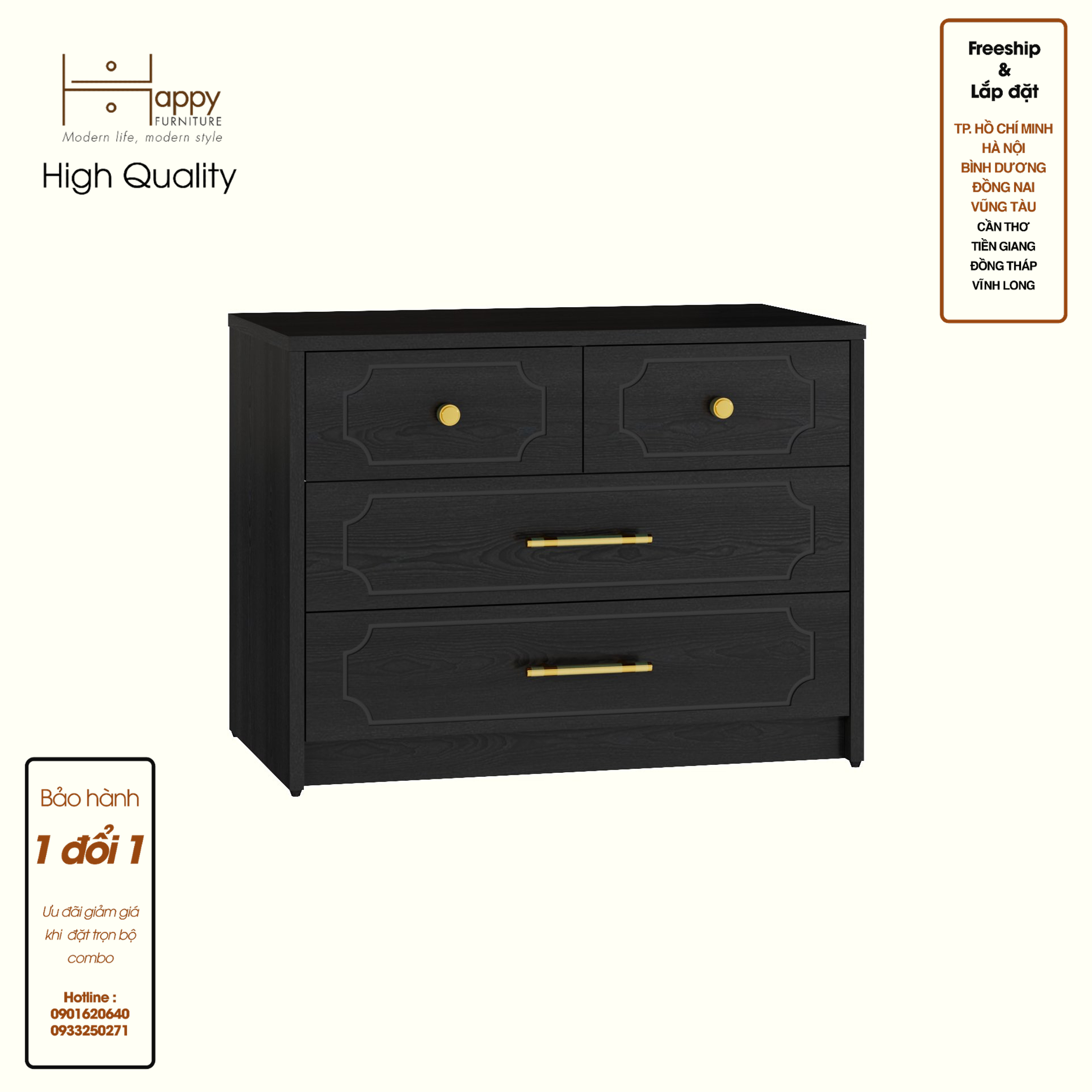 [Happy Home Furniture] NERIS, Tủ lưu trữ 6 ngăn kéo , 70cm x 40cm x 52cm ( DxRxC), THK_137
