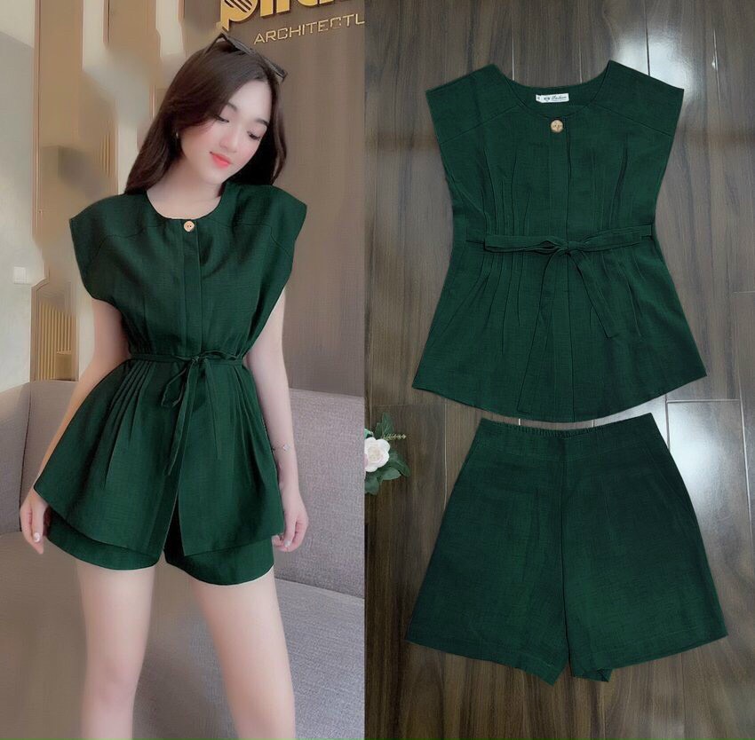 SÉT BỘ SHORT CỘT EO SANG CHẢNH