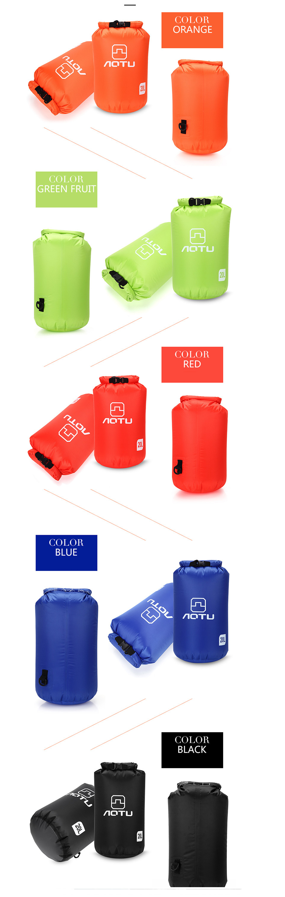 Túi chống nước, túi đựng đồ chuyên dụng cho các hoạt động thể thao dưới nước, đi biển, Balo chống nước 10L - 20L [có ảnh và video