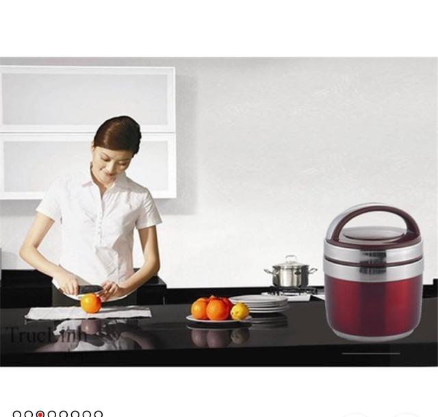 Cặp lồng giữ nhiệt quai viền nhựa và i nốc 2 cỡ 1,3 lít 1,5 lít