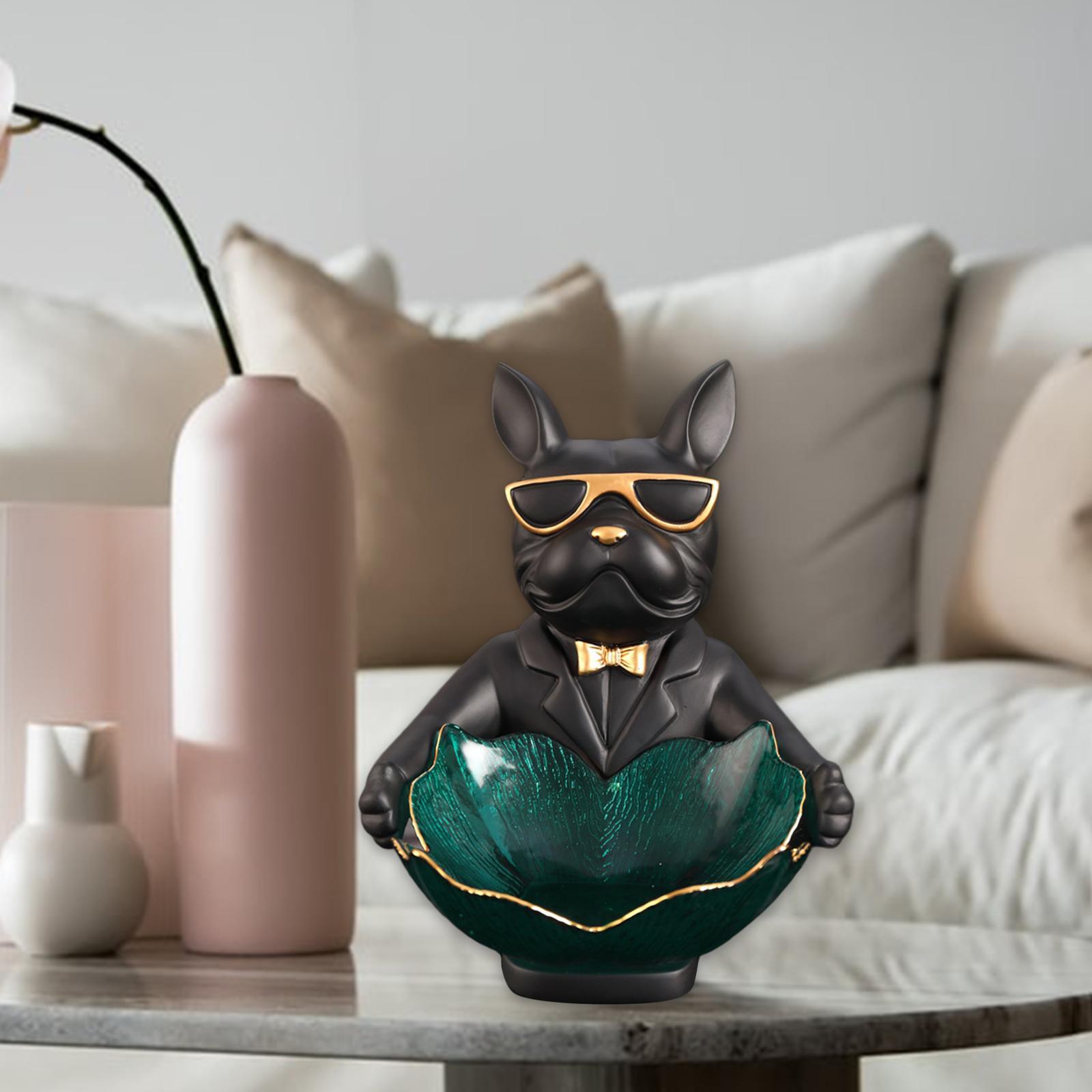 Adorable Dog Figurine Storage Snacks Chocolate Holder Home Decoration