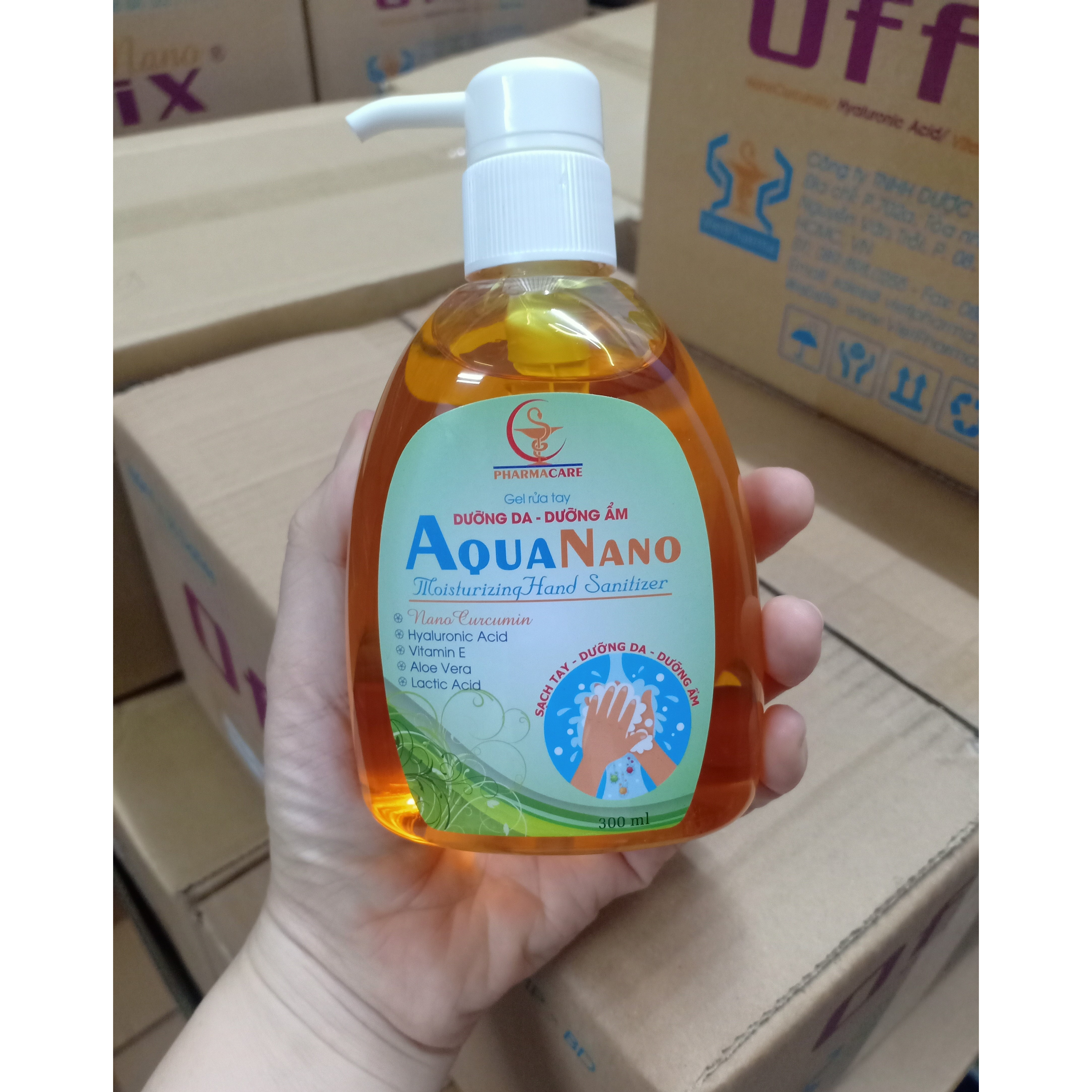 Combo 3 tặng 1 : Gel Rửa tay Dưỡng Da - Dưỡng ẩm AQUA NANO 300ml