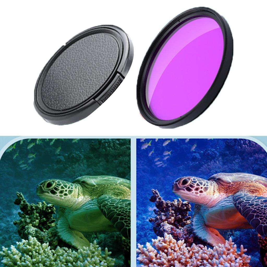 58mm  Lens Filter W/ Lens Caps Camera Lens for Underwater Photograph