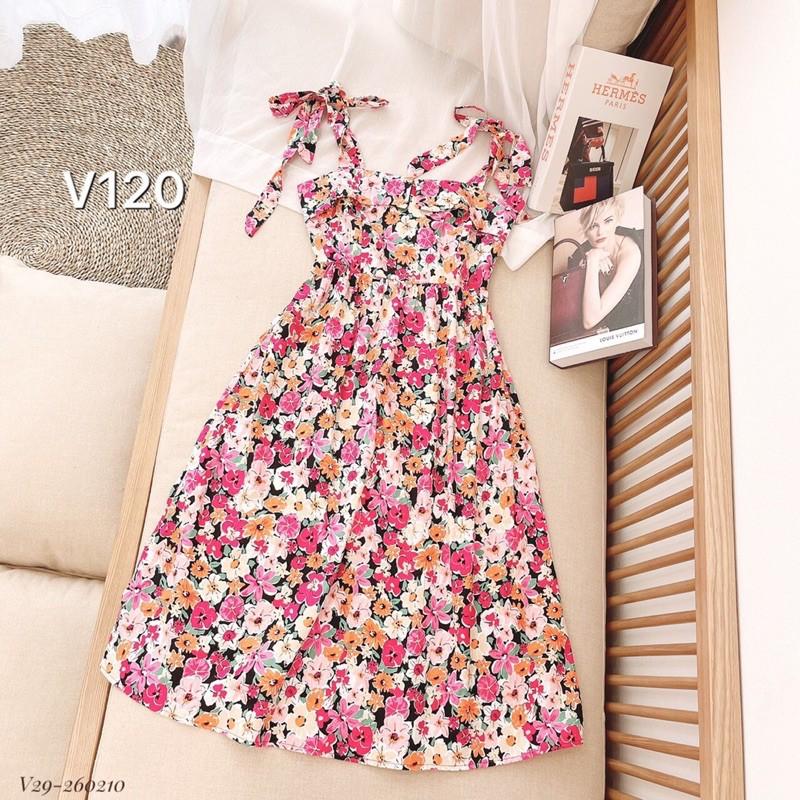v29 váy hoa 2 dây cho con bú