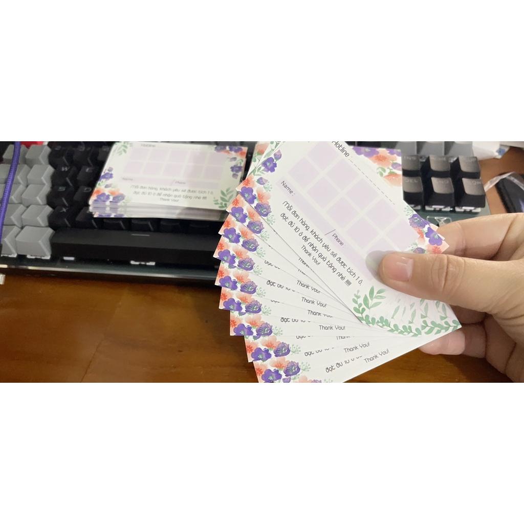 20-50 Thẻ tích điểm - phiếu tích điểm - card tích điểm đẹp 9x5