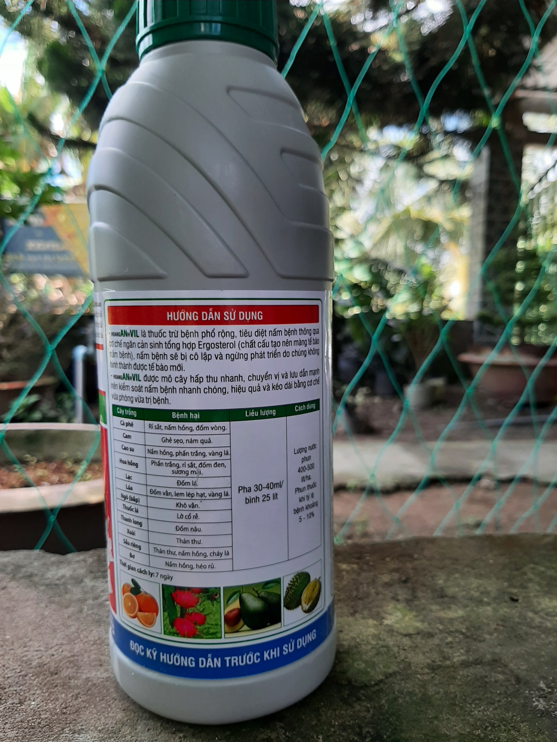 HoangANhVIL nguyên liệu Ấn Độ chai 1 lít trừ bệnh đạo ôn, đốm vằn, lem lép hạt, nám trái, thán thư, rỉ sắt, nấm hồng, sương mai, phấn trắng