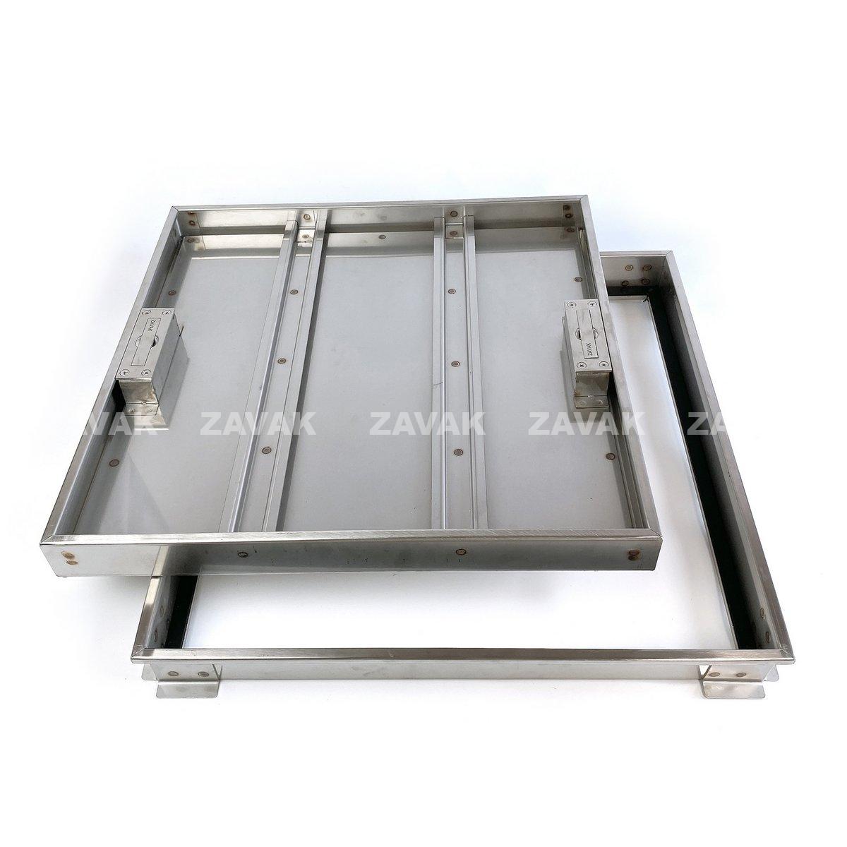 Nắp bể nước ngầm Zavak MHI-50 dùng trong nhà, KT50x50cm, lát gạch dày 2cm, chịu tải xe máy, inox 304