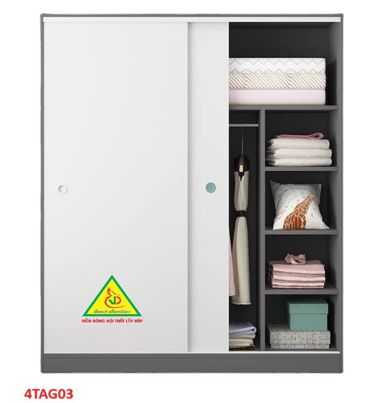 Tủ quần áo gỗ MDF 4TAG03 - Nội thất lắp ráp Viễn Đông ADV
