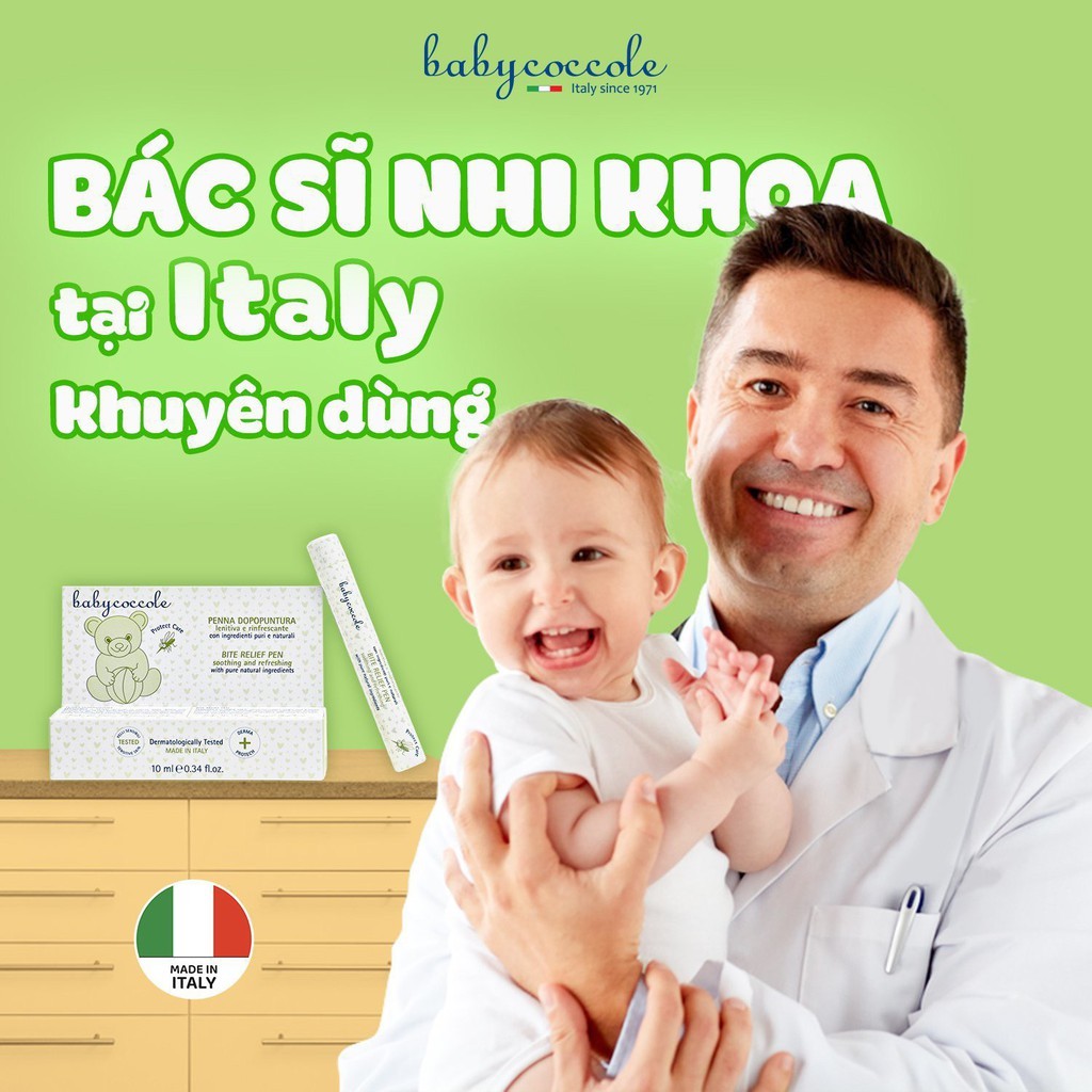 Bút Chấm Muỗi Babycoccole 0M+ lăn bôi vết muỗi đốt &amp; côn trùng cắn cho bé và cả gia đình 10ml