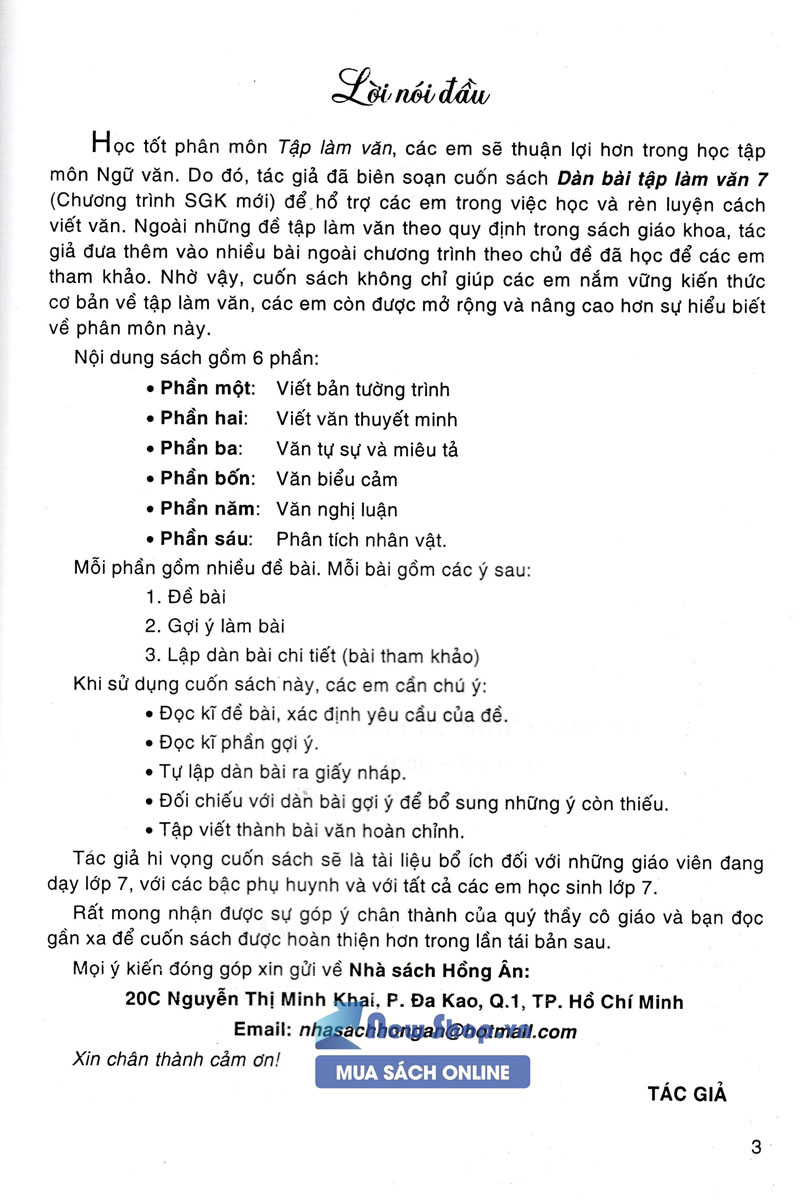 Dàn Bài Tập Làm Văn Lớp 7 (Dùng Chung Cho Các Bộ SGK Mới Hiện Hành) - HA