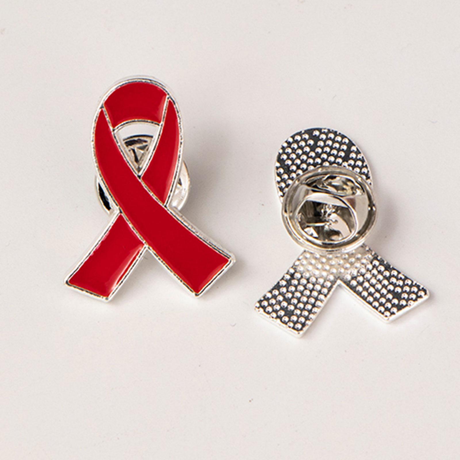 Fashion Red Ribbon Brooch Pin Buttons Badge Brooch for Clothes Hats Decor