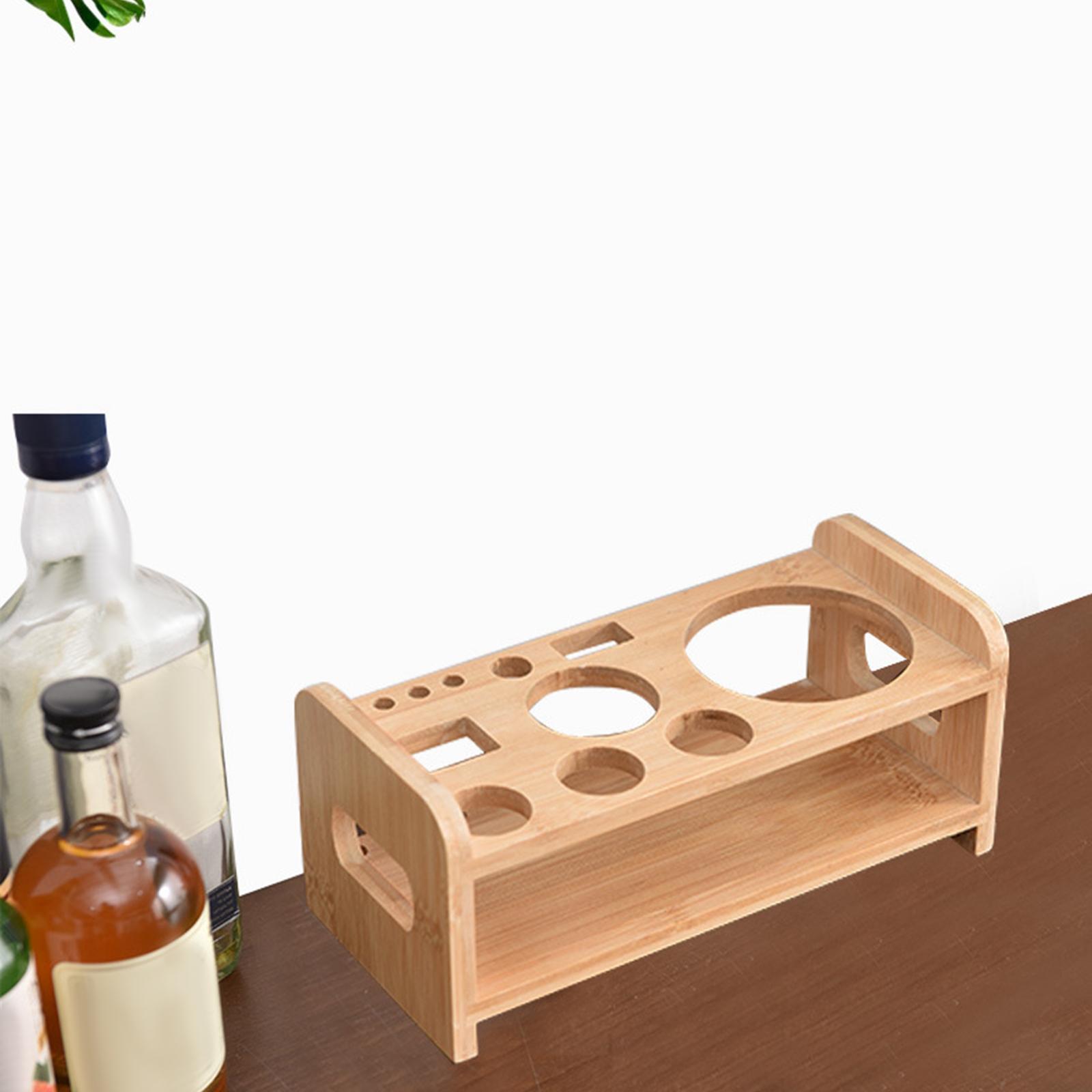 Bartending Tool Stand Wooden Durable Cocktail Shaker Bartender Stand for Bar
