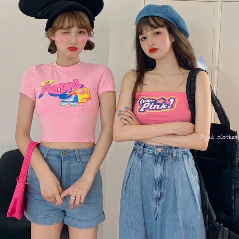 Áo Thun Ngắn Tay In Họa Tiết Xinh Xắn Dành Cho Nữ