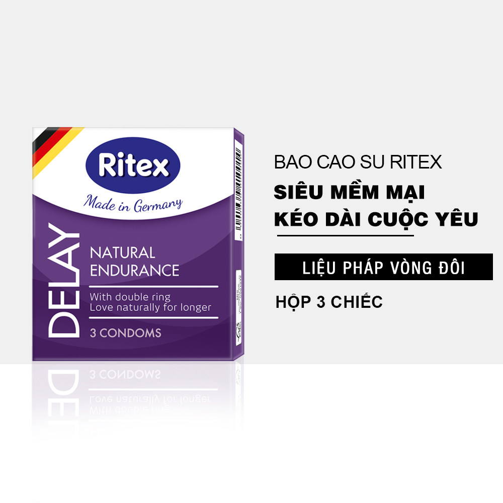 Hộp 3 chiếc BAO CAO SU Ritex JN-RI-DELAY3