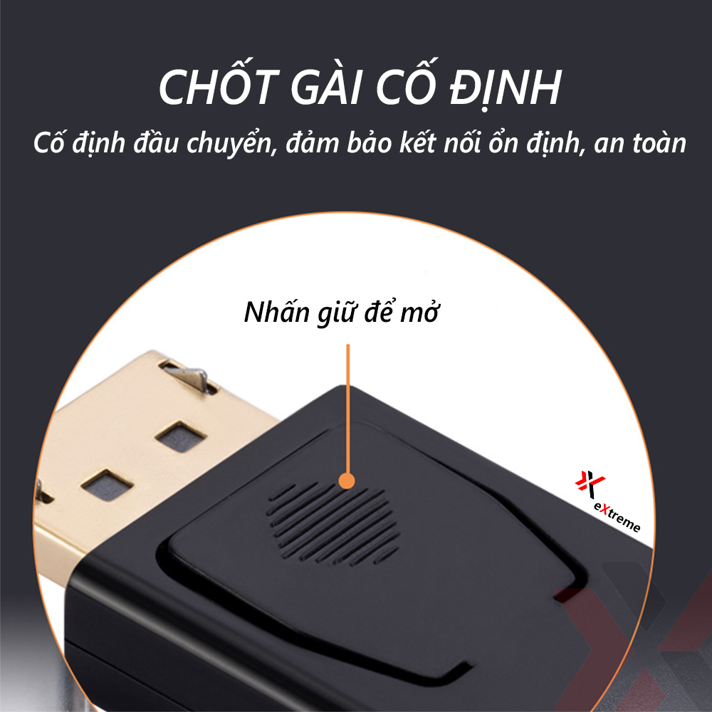 Bộ Chuyển Đổi eXtreme HL9101 DisplayPort DP To HDMI 4K Cho Màn Hình Máy Chiếu Laptop PC TV PS5 - Hàng chính hãng