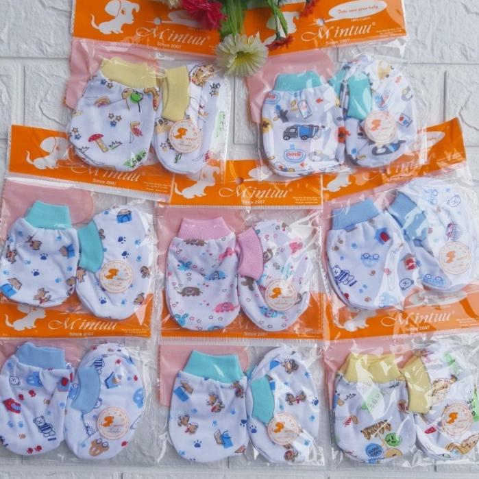 Set Bao tay bao chân cotton cho bé sơ sinh nhiều mẫu - Hiệu Mintuu