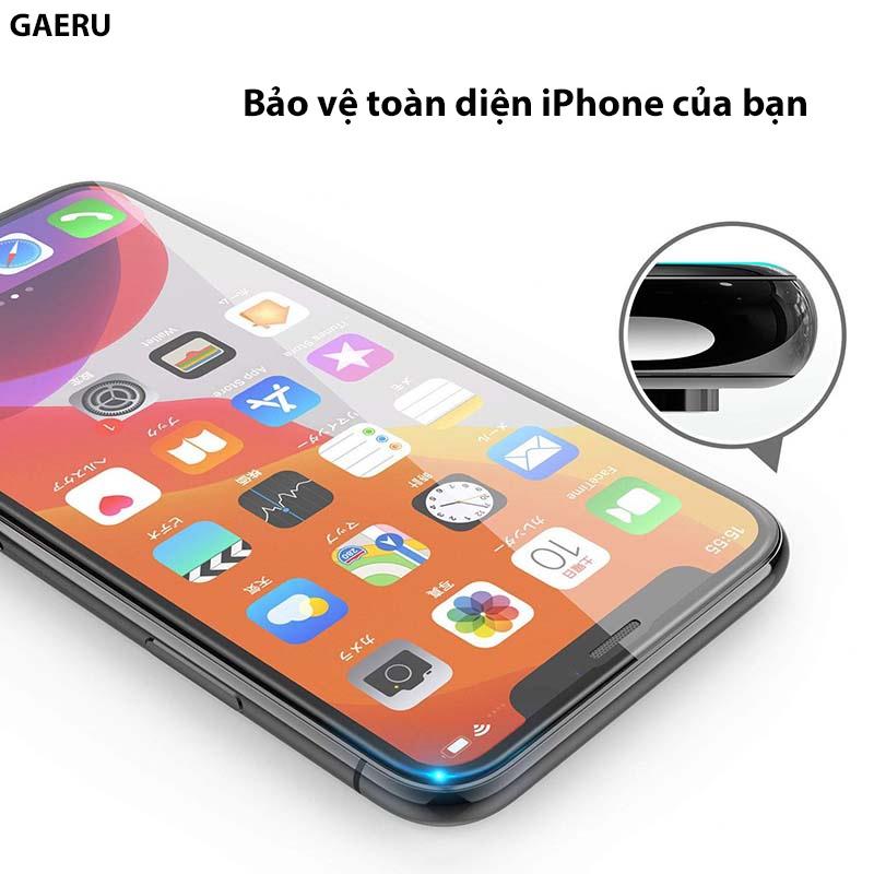 Kính cường lực GAERU full viền cho iphone XS 11 12 13 PRO PRO MAX