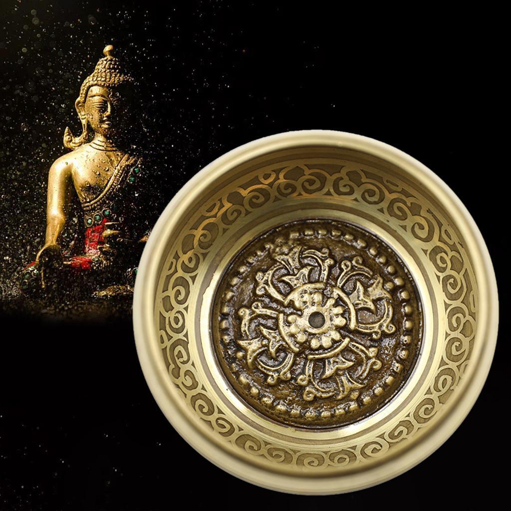 Set Meditation Sound Bowl Relaxation Brass Six Character