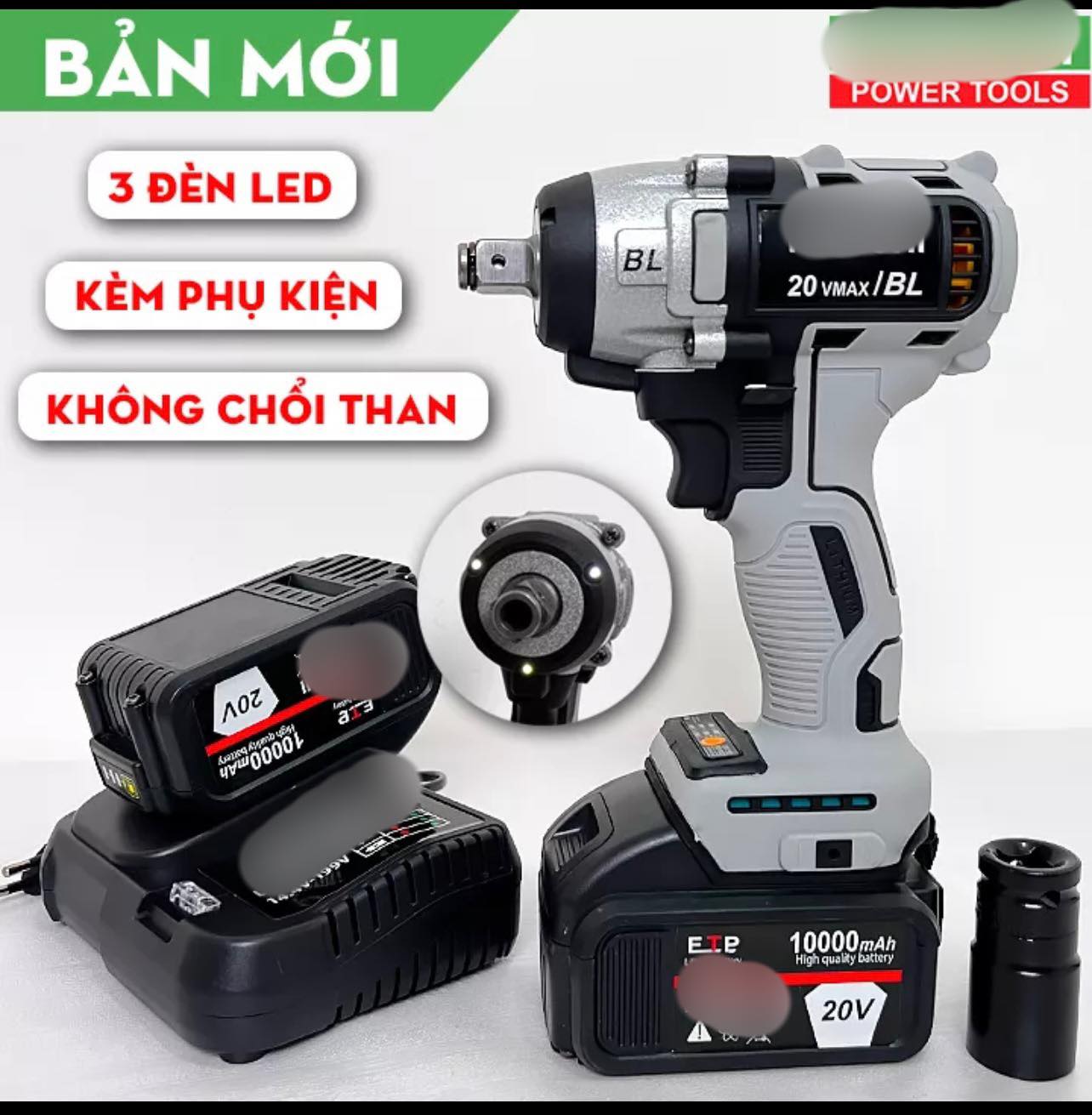 [ Không chổi than ] Bộ Máy bắɴ bulong bản mới siêu khỏe, Máy siết ốc, máy vặn bu lông dùng pin 10 cell - Máy siết bulong cầm tay - Máy bắɴ vít, máy khoan- Máy vặn ốc, mở ốc nồi