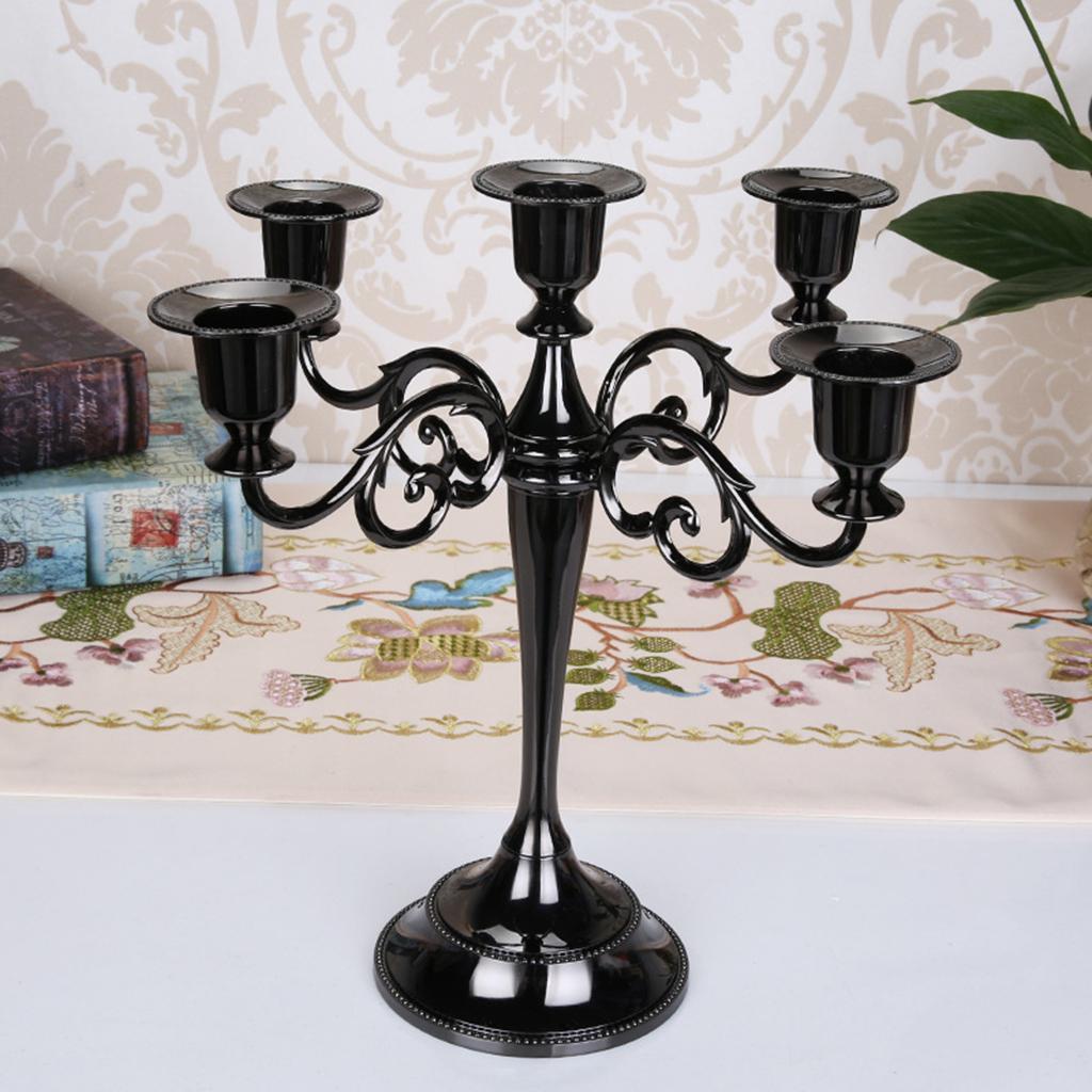 2pcs 5-Candle Metal Candelabra Candlestick 10'' Candle Holder Candle Stand