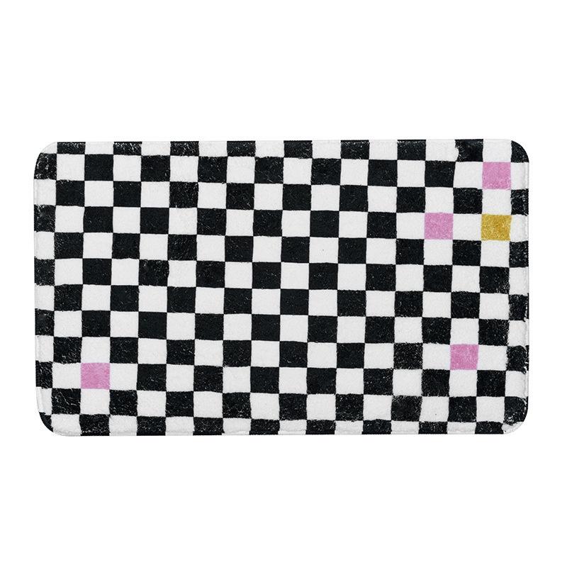 Dày retro kẻ sọc ca rô thảm phòng khách tóc ngắn phòng ngủ bàn cà phê khăn trải giường đơn giản thấm hút phòng ngủ đầy đủ chăn đầu giường.