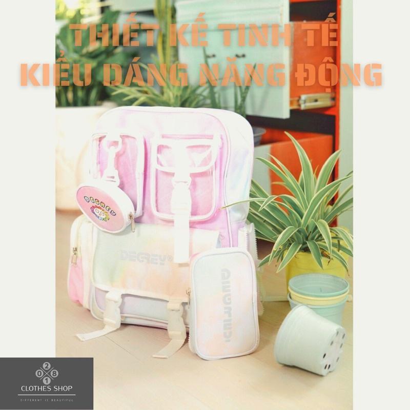 Balo Degrey Basic Backpack Kèm Túi Treo Tiedye Cặp Đi Học Nam Nữ Ulzzang Unisex Mcm