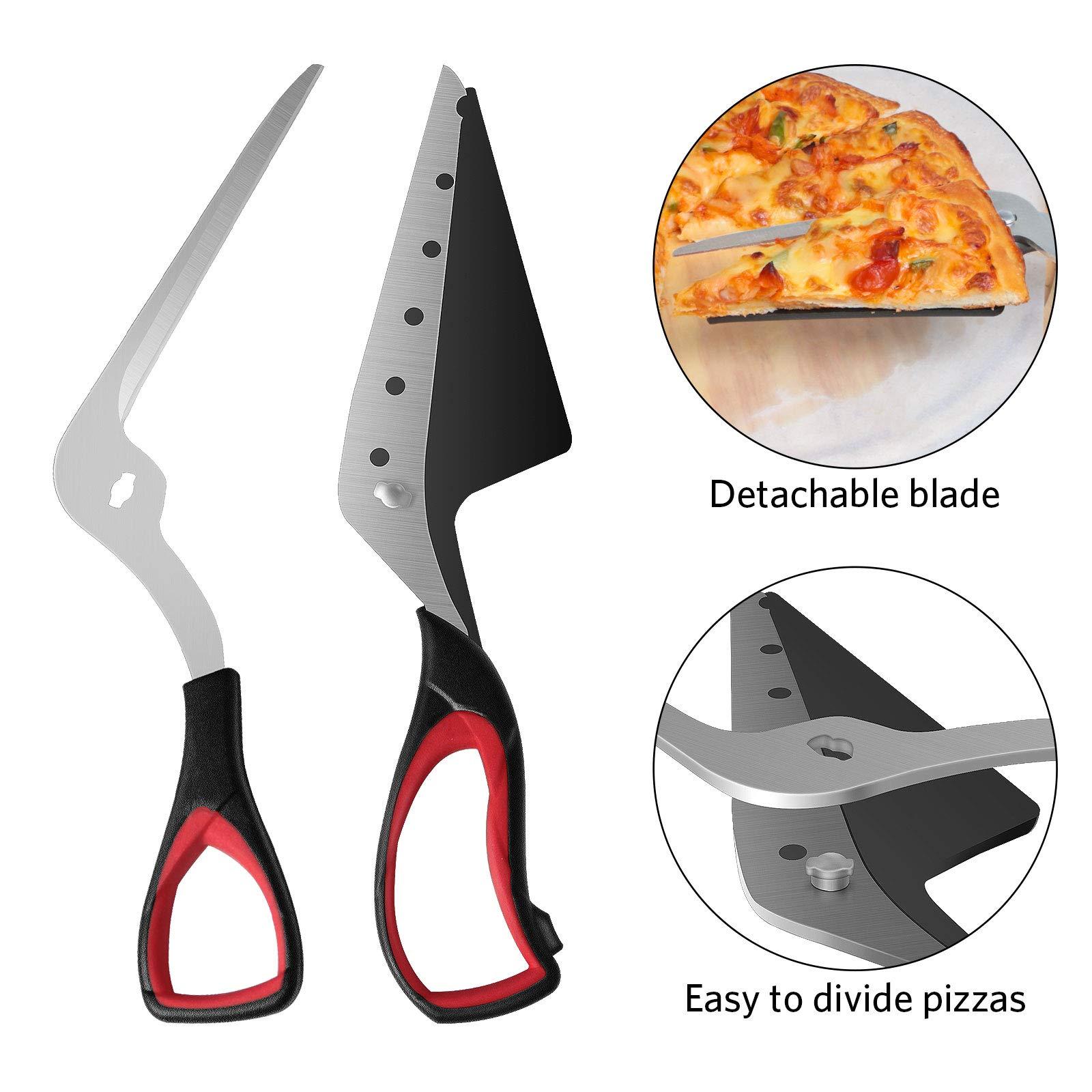 Kéo Cắt Pizza, Dao Cắt Pizza Bằng Xẻng Thực Phẩm Bằng Thép Không Gỉ Sắc Nét