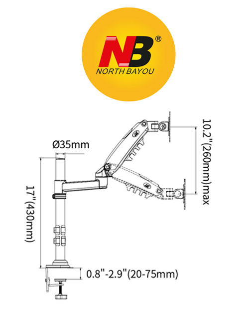 Giá treo 2 màn hình máy tính NB-H160(Hàng Nhập Khẩu)