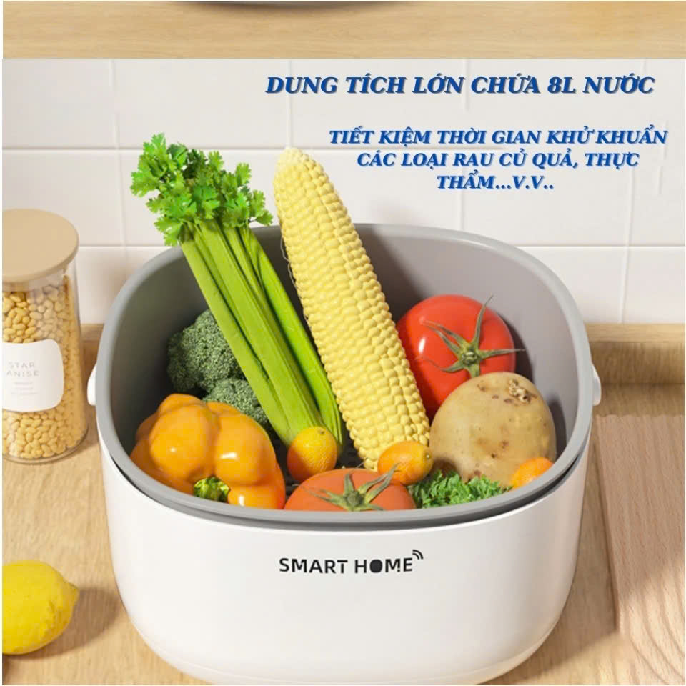 SMART HOME – MáyRửa Rau Quả, Thực Phẩm Tự Động Bằng Sóng Siêu Âm Tiệt Trùng Hiệu Quả đèn ốp trần