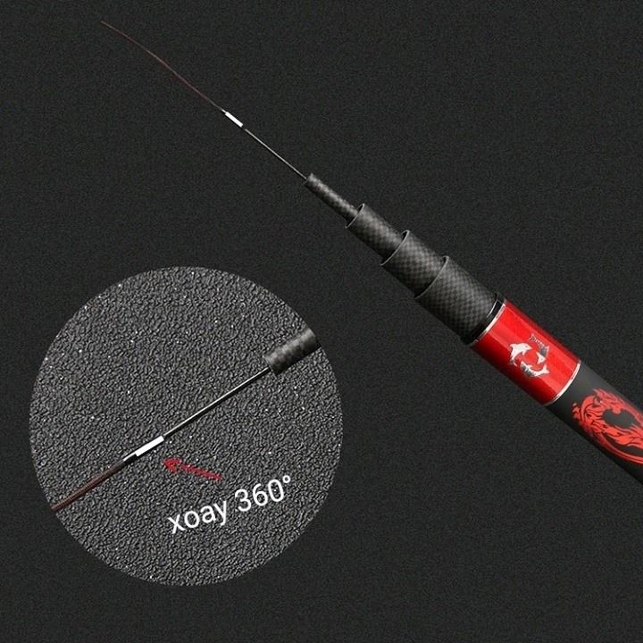 Cần câu tay xích long 6H catbon tặng ngọn phụ