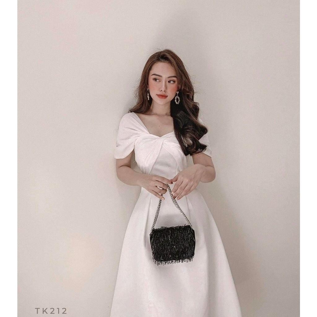 Đầm Dự Tiệc Xoắn Ngực Xinh Xắn - D0480