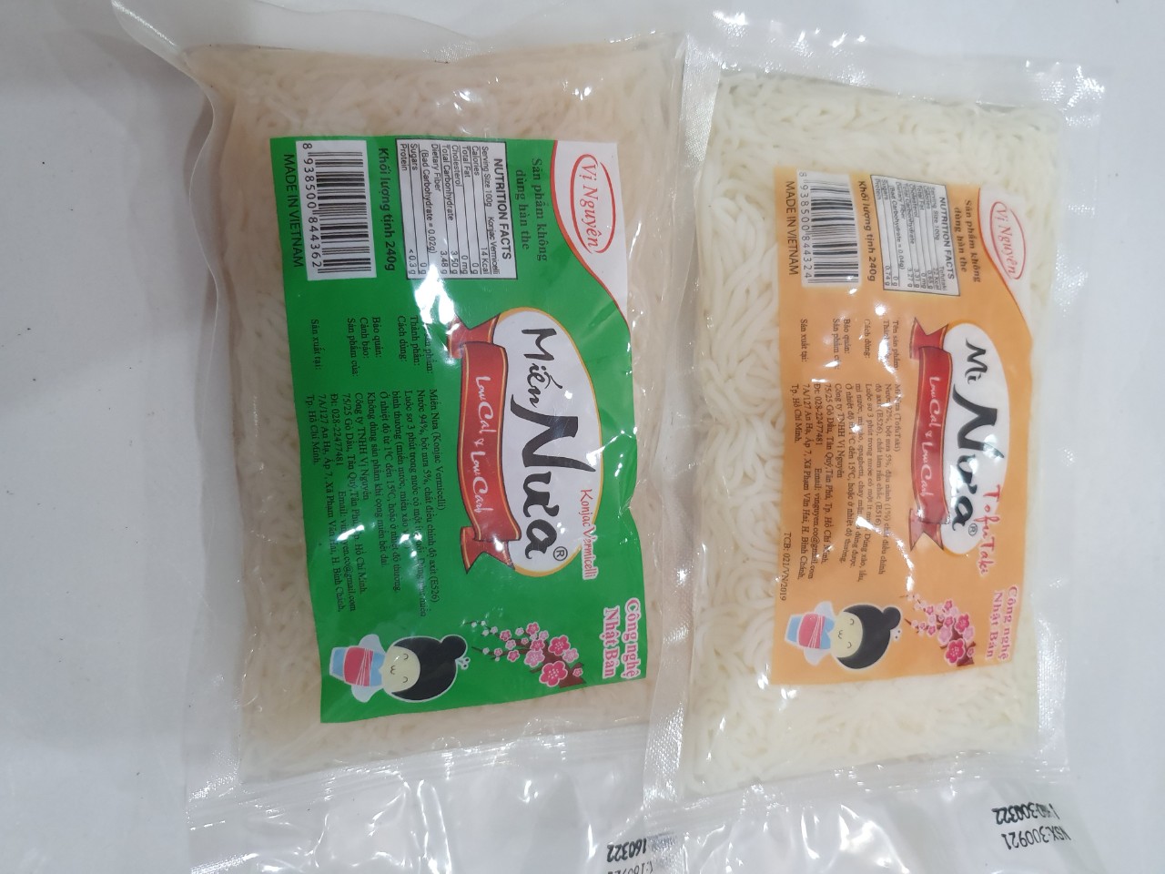Combo 1 Gói Mì Nưa 1 Gói Miến Nưa Vị Nguyên 240Gram