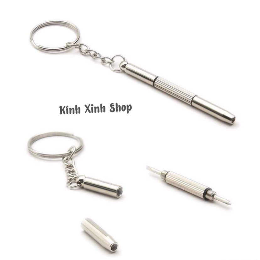 Kính Mắt vuông basic gọng Kim loại cho nam và nữ + tặng tuavit Kính Xinh mini