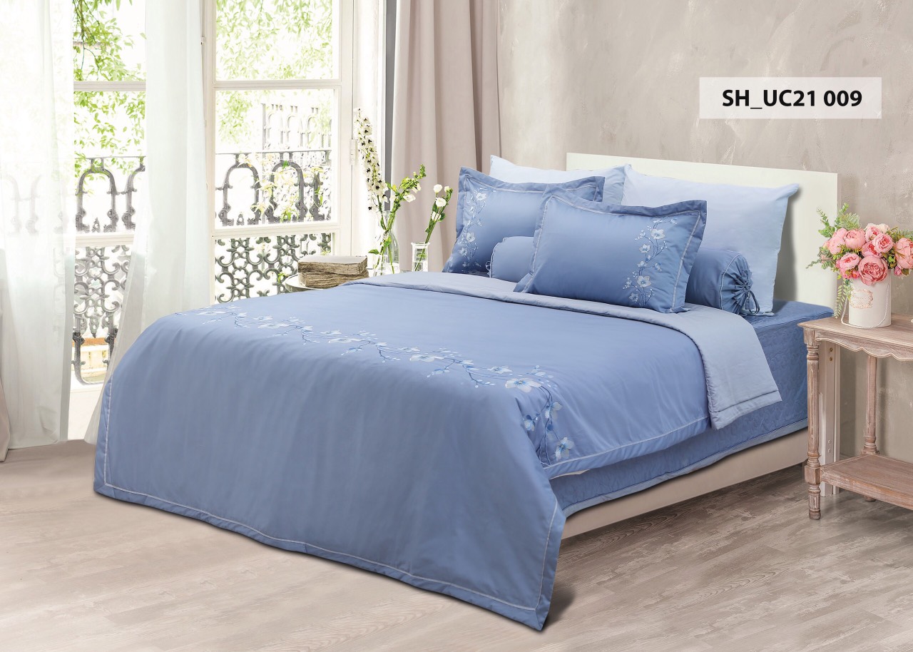 Bộ chăn ga gối cao cấp Sông Hồng UC21009