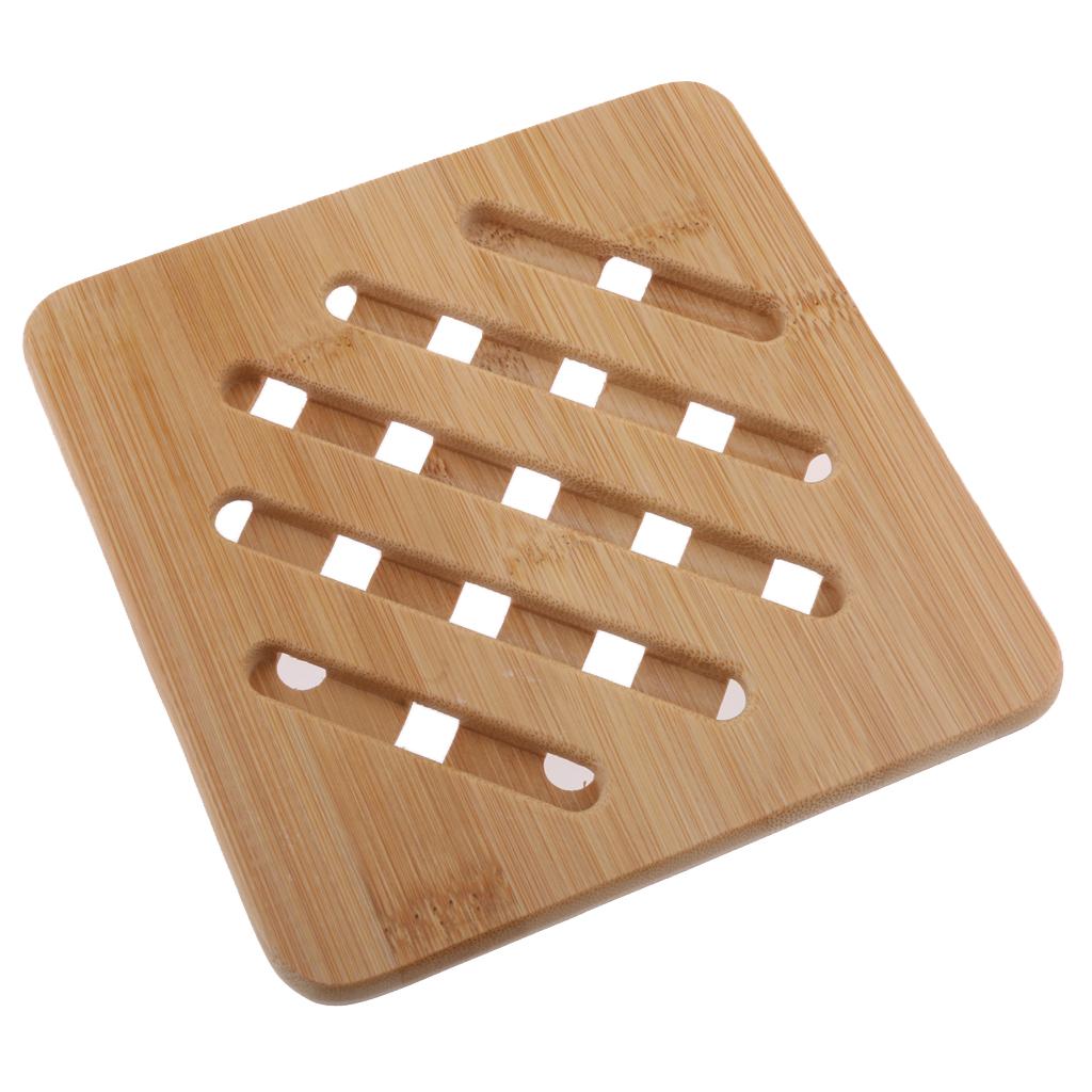 Pack Bamboo Trivet Mat Hot Pot Holder Pads