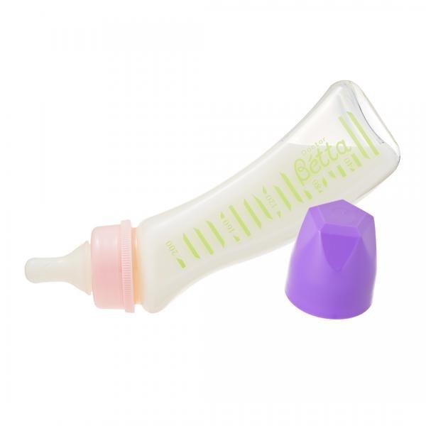 Bình sữa thủy tinh Betta Jewel G1 thiết kế thủ công 200ml nắp tím cho bé từ 0m