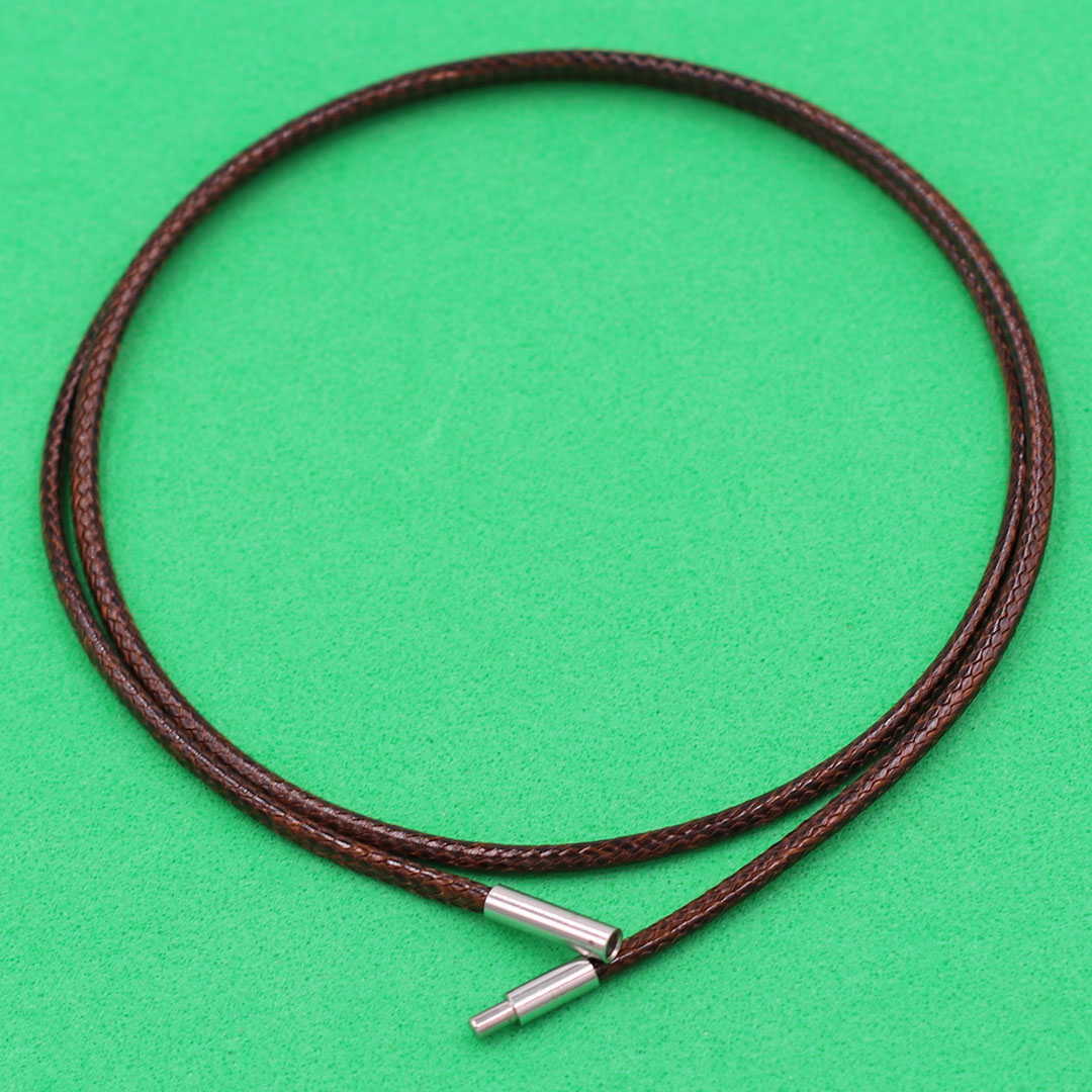 Mặt Phật Đại nhật như lai đá mắt hổ 3.6 cm kèm vòng cổ dây cao su nâu - mặt dây chuyền size M, Mặt Phật bản mệnh