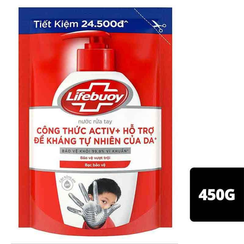 Nước Rửa Tay Lifebuoy Bảo Vệ Vượt Trội Diêt Khuẩn Túi 450g-8934868155317