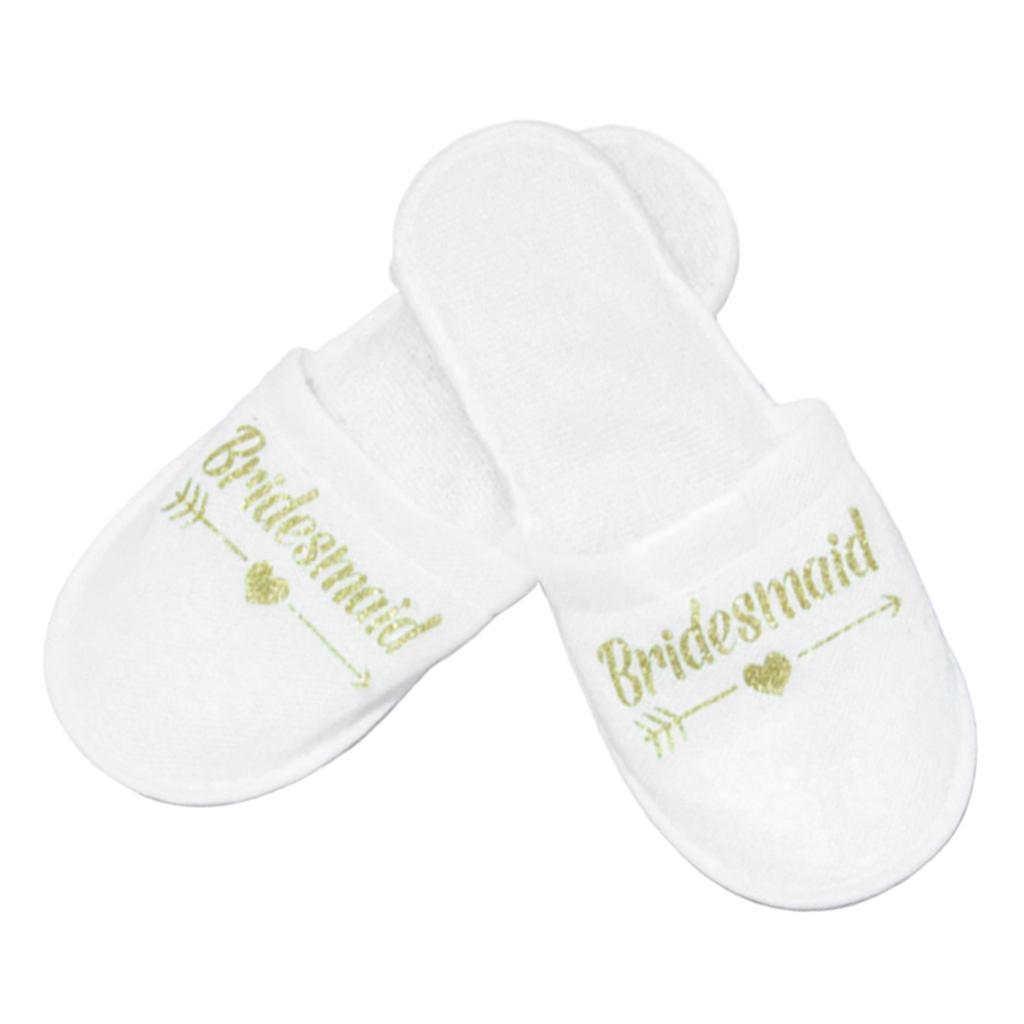 2-11pack Wedding Party Slippers Gold