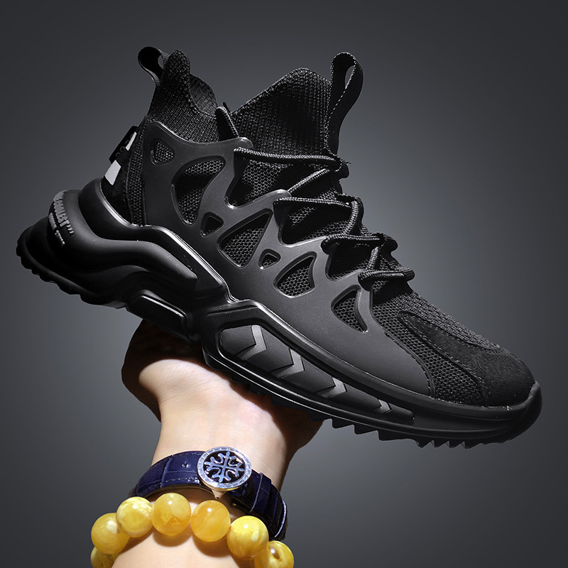 Giày Thể Thao Nam GEMI - Giày Sneaker Màu Xám - Đen, Giày Thể Thao Cao Cổ Cực Chất - G5165