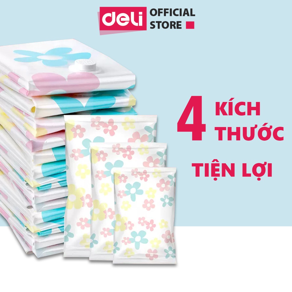 Túi Hút Chân Không Đựng Quần Áo, Chăn Ga Gối, Thú Bông Deli - Loại Dày Cao Cấp, Nhiều Hoạ Tiết, Bảo Vệ Quần Áo, Chăn Ga Khỏi Ẩm, Nấm Mốc, Chống Nước Tuyệt Đối