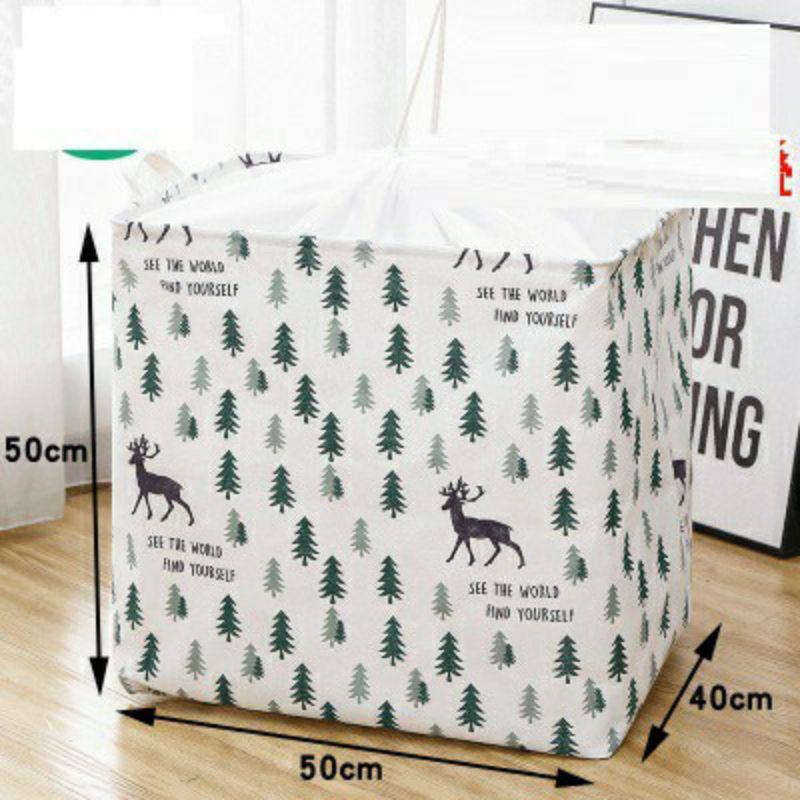 Túi đựng quần áo mùng mền loại lớn dây rút 100L - Túi vải vintage đựng chăn mền drap có quay xách khung sắt chắc chắn.