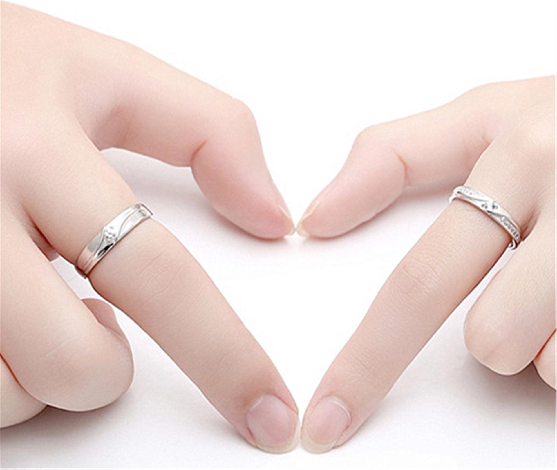 Cặp nhẫn bạc tình yêu Đính Đá cao cấp - Trang sức Panmila