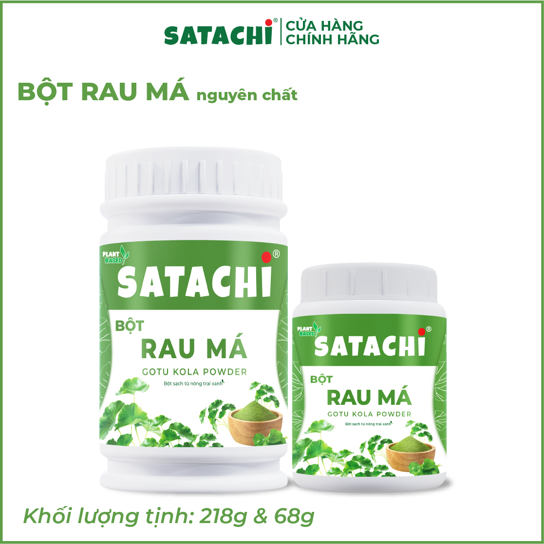 Bột Rau Má SATACHI nguyên chất. Tăng cường Trí Não, bảo vệ Tim Gan, phòng ngừa bệnh Xương. Hộp 68g