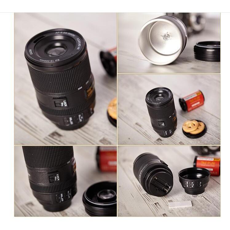 Khuyến mãi - Cốc Nước Tự Động Khuấy Kiểu Dáng Ống Kính Máy Ảnh Mug Coffee