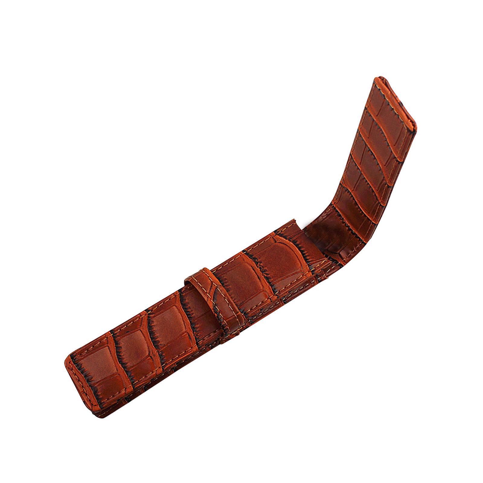 PU Leather Pencil Case Pens Holder Organizer Pouch Retro Style Pen Bag for Businessmen, Students, Adults, Home, School