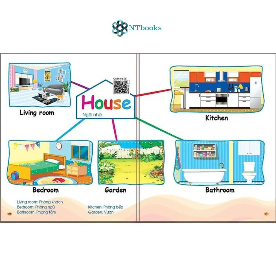 Combo 4 cuốn Bé học từ vựng tiếng Anh
