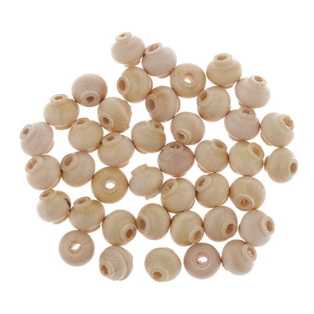 40Pcs Lantern Shape Wooden Beads for Jewelry Making, Macrame Supplies Beads, Wood Loose Beads for Bracelets & Necklace Projects